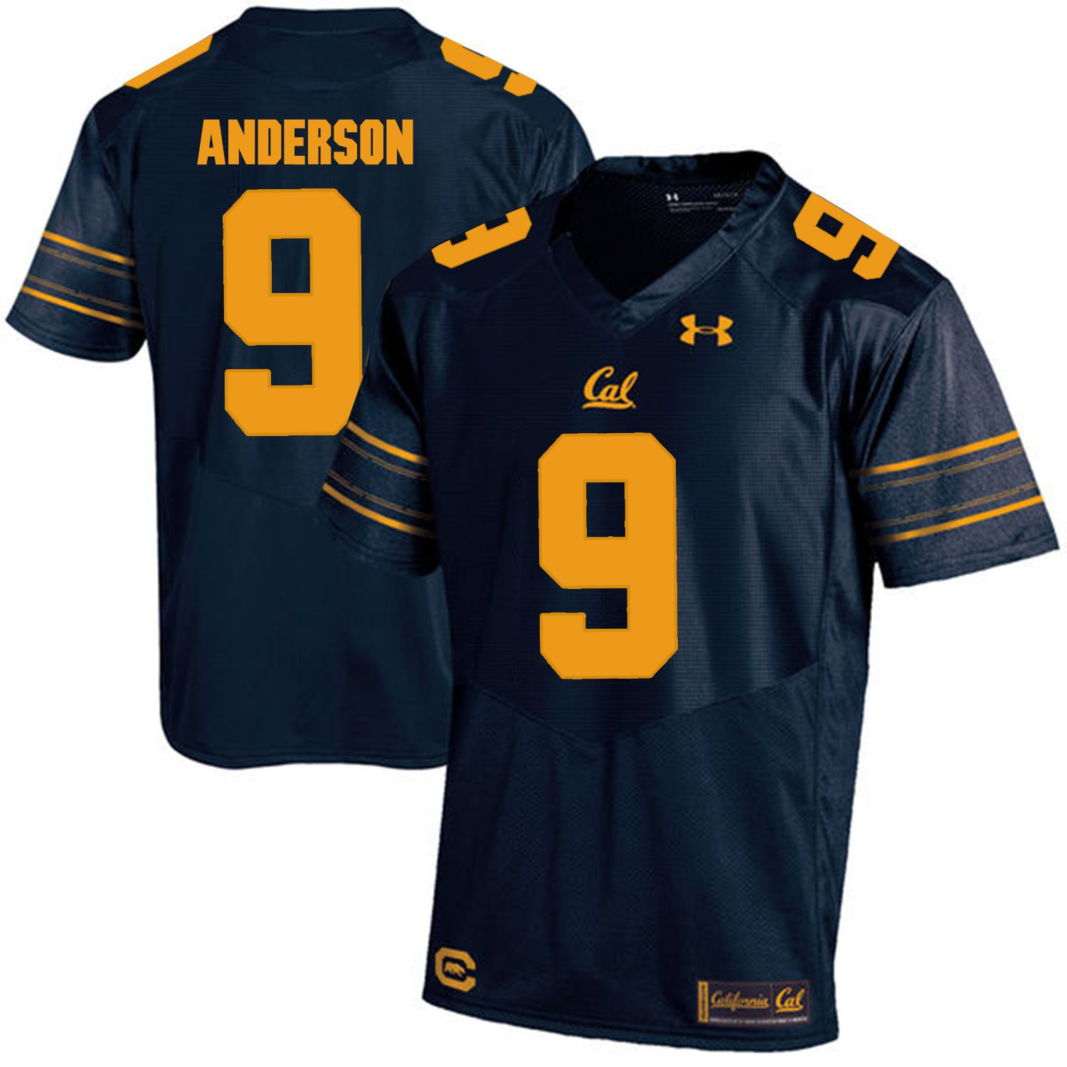 Men California Golden Bears #9 C.J. Anderson Dark blue Customized NCAA Jerseys->customized ncaa jersey->Custom Jersey